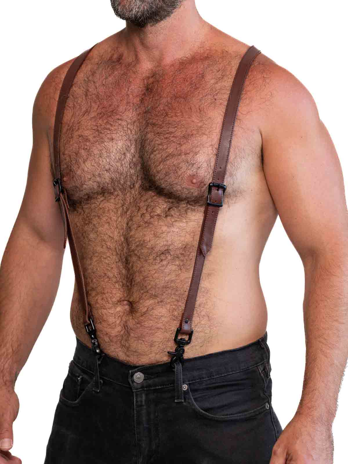Fk Leather Garment Braces Tobacco Brown - Fullkit.com
