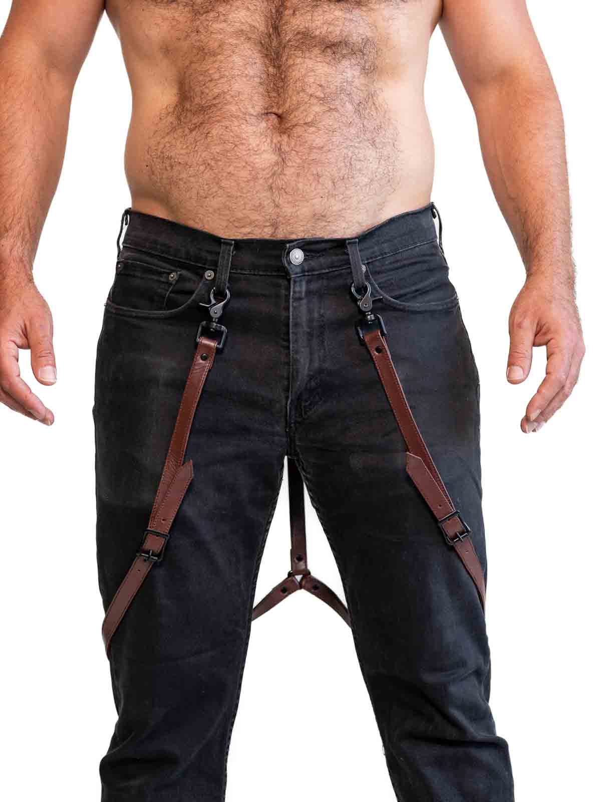 Fk Leather Garment Braces Tobacco Brown - Fullkit.com