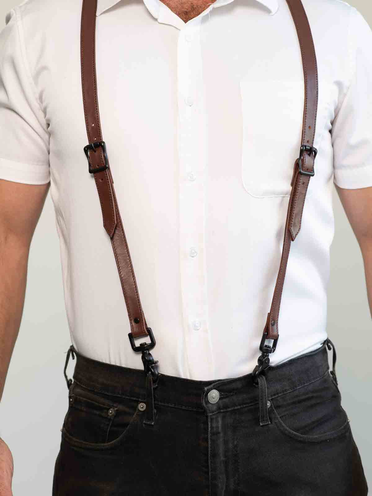 Fk Leather Garment Braces Tobacco Brown - Fullkit.com