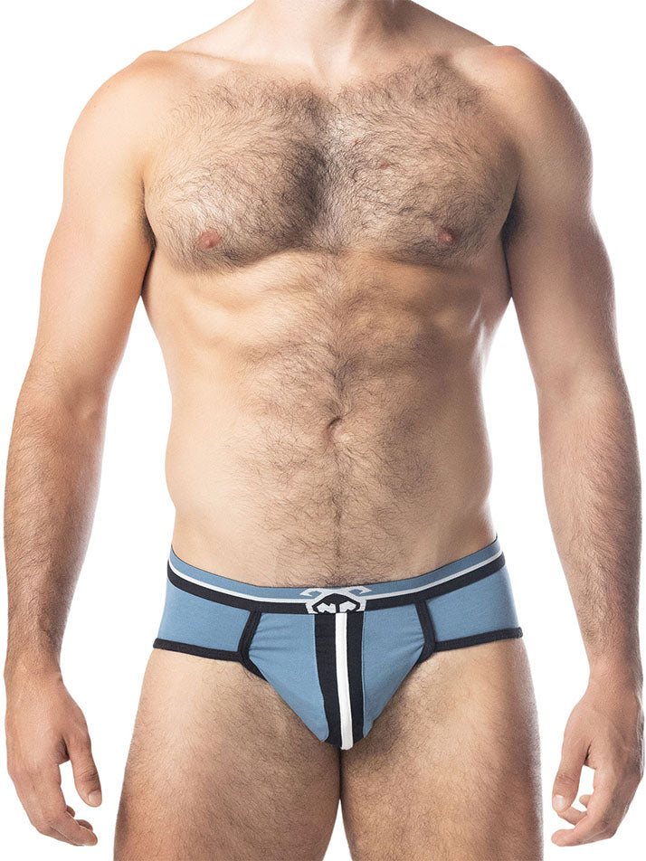 Nasty Pig Brawn U Front Brief Blue Steel Black White - Fullkit.com