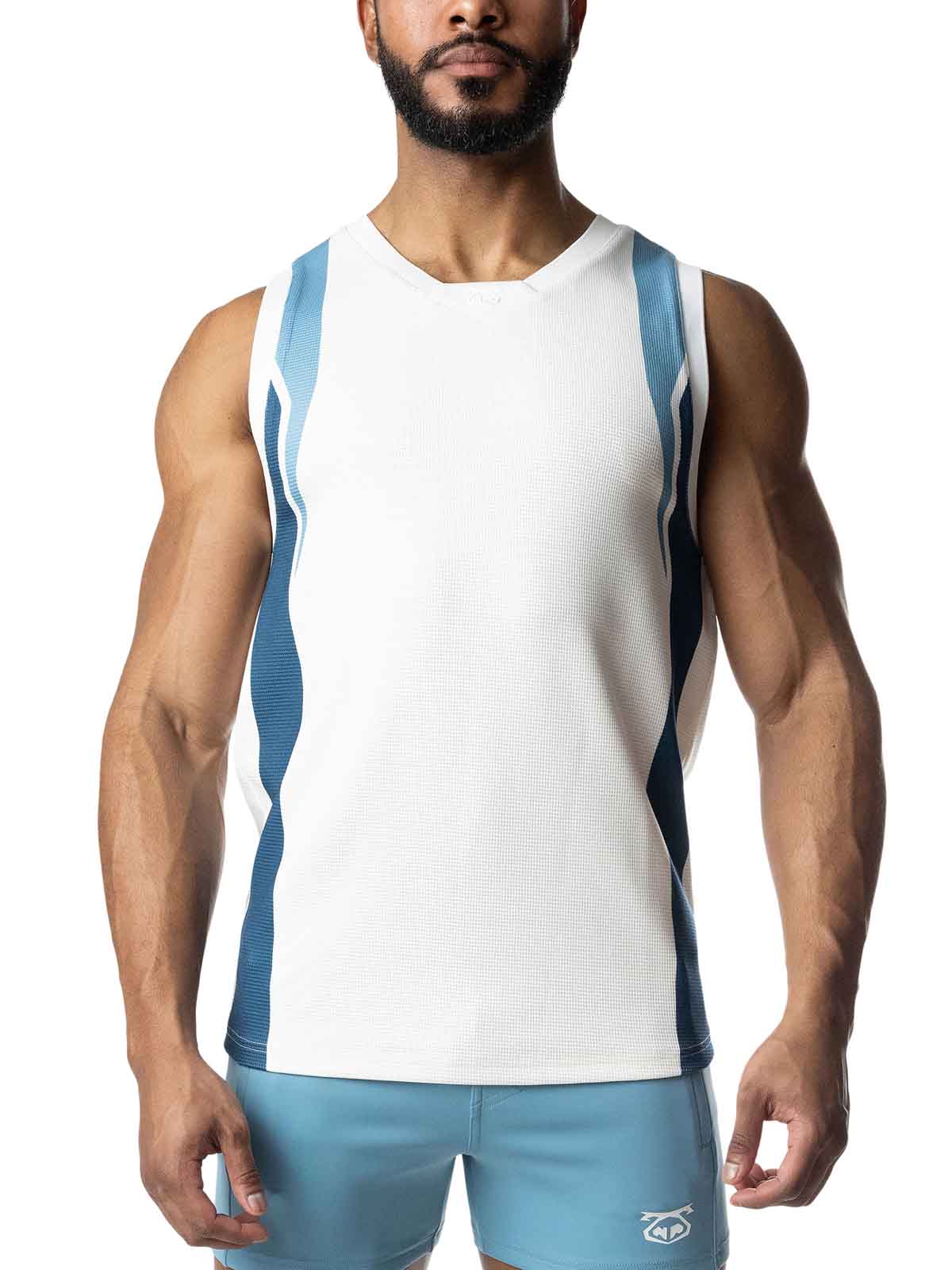 Nasty Pig Stride Tank Top White Light Teal Dark Teal - Fullkit.com