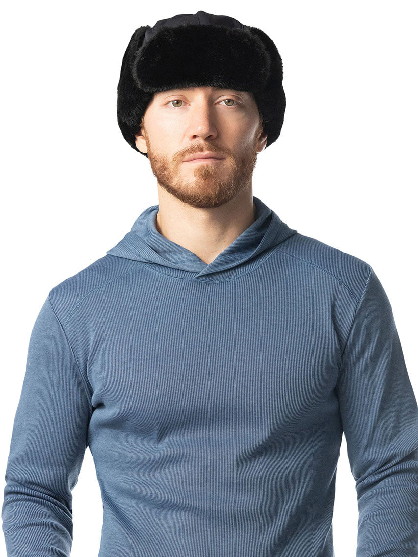 Nasty Pig Teddy Trapper Hat Black