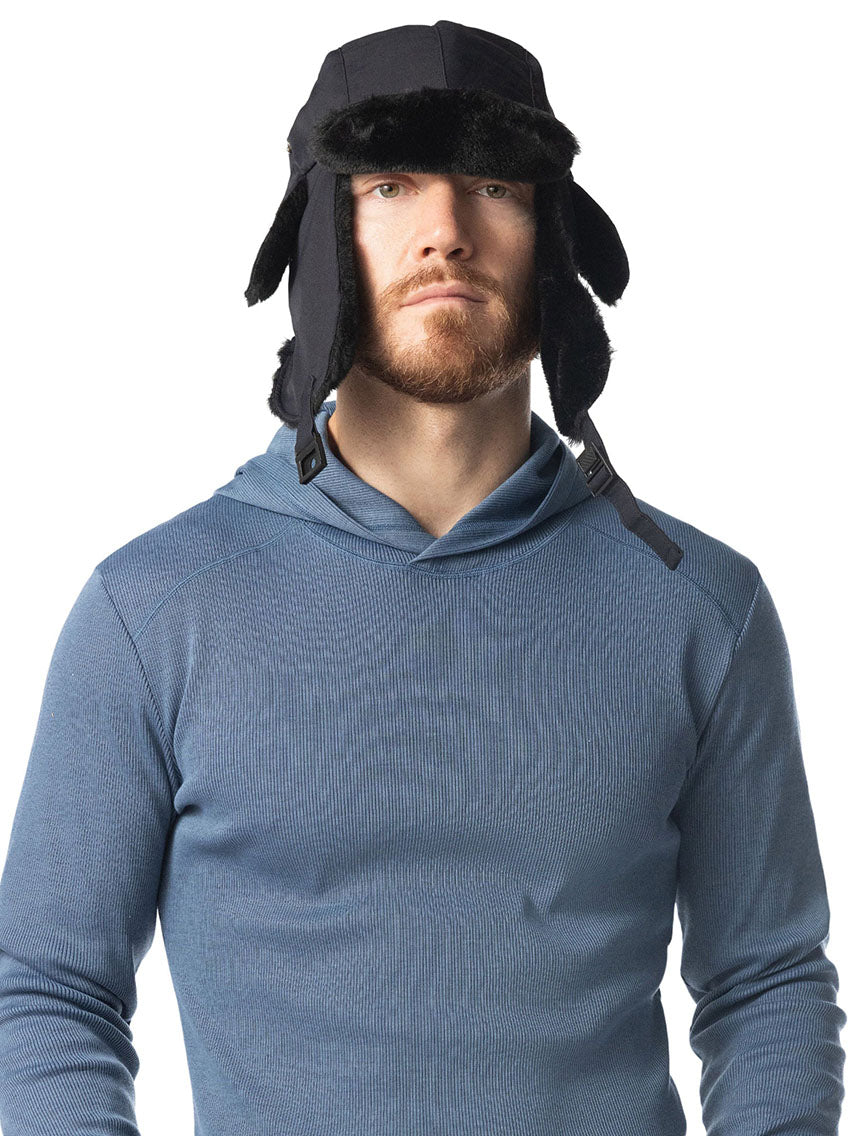 Nasty Pig Teddy Trapper Hat Black