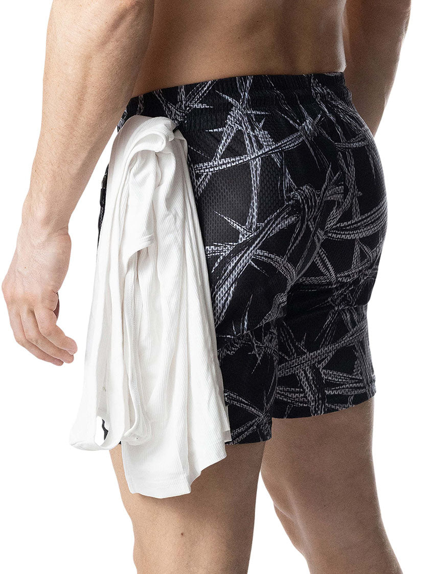 Nasty Pig Barbed Wire Rugby Short Black - Fullkit.com