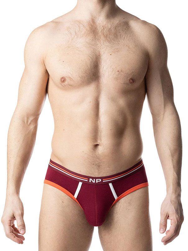 Nasty Pig Rival Classic Brief Burgundy Vibrant Orange White - Fullkit.com