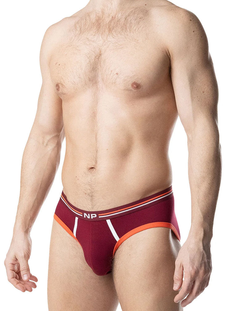 Nasty Pig Rival Classic Brief Burgundy Vibrant Orange White - Fullkit.com
