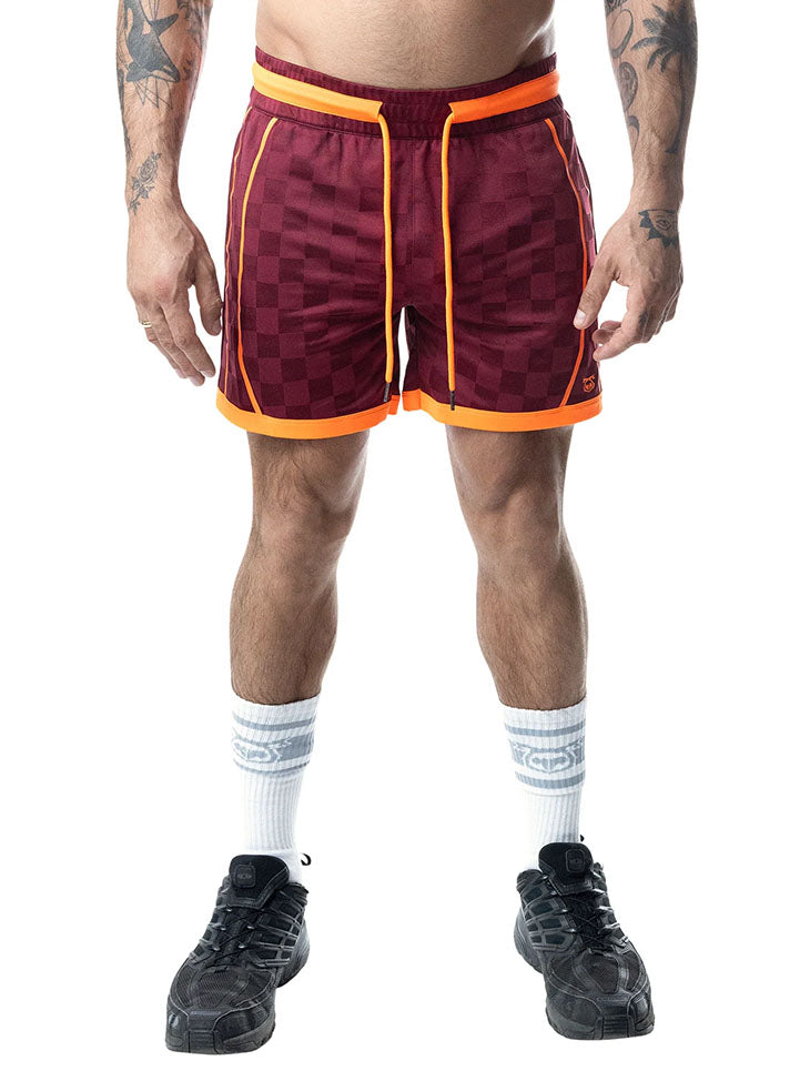 Nasty Pig Rival Rugby Short Burgundy Vibrant Orange - Fullkit.com