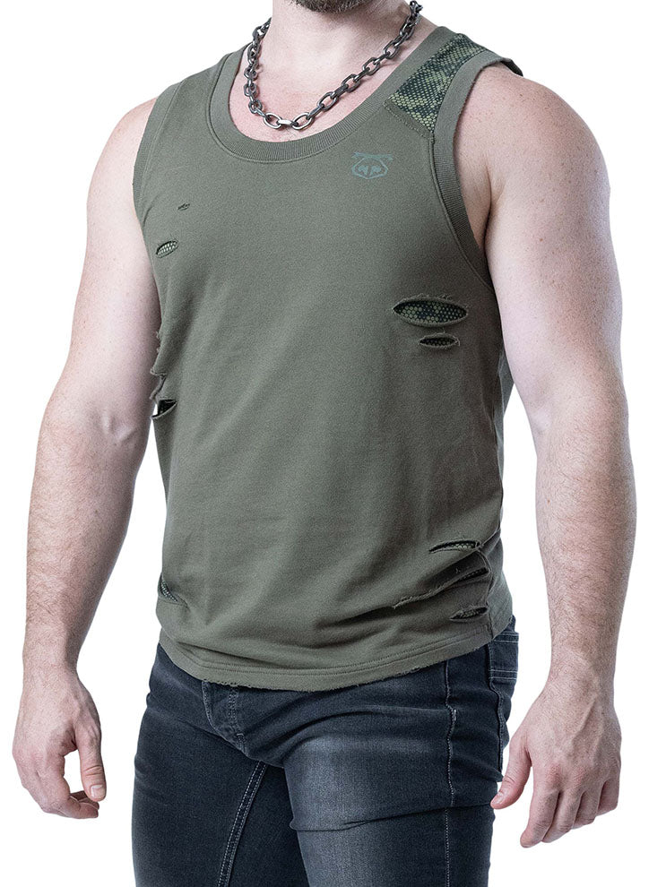 Nasty Pig Shred Tank Top Olive Green - Fullkit.com