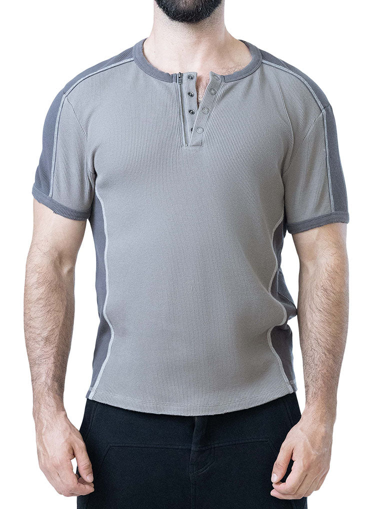 Nasty Pig Thermo Henley Shirt Shark Grey Fossil Grey - Fullkit.com