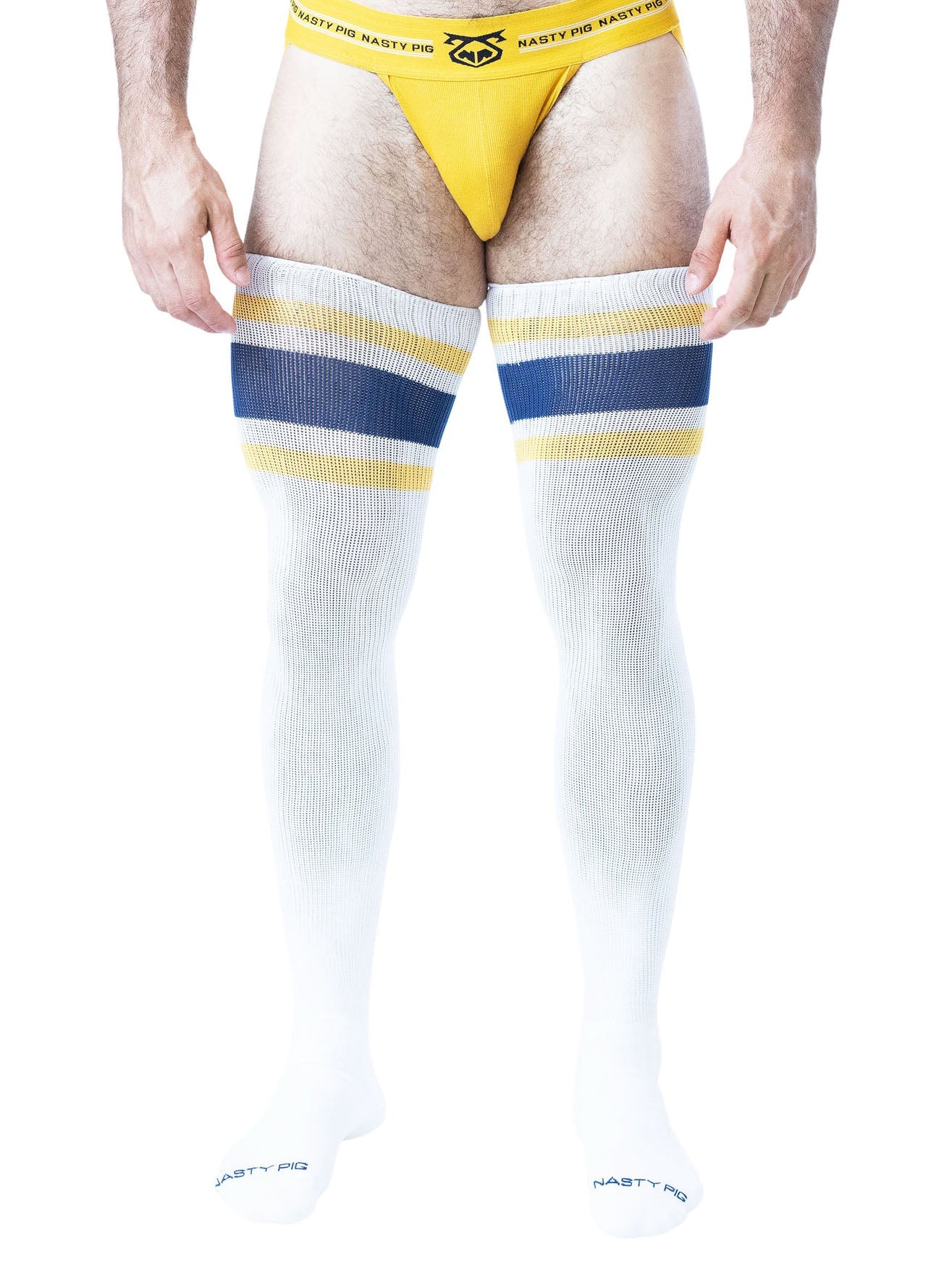 Nasty Pig Thigh High Sock White Cadet Blue Goldenrod - Fullkit.com