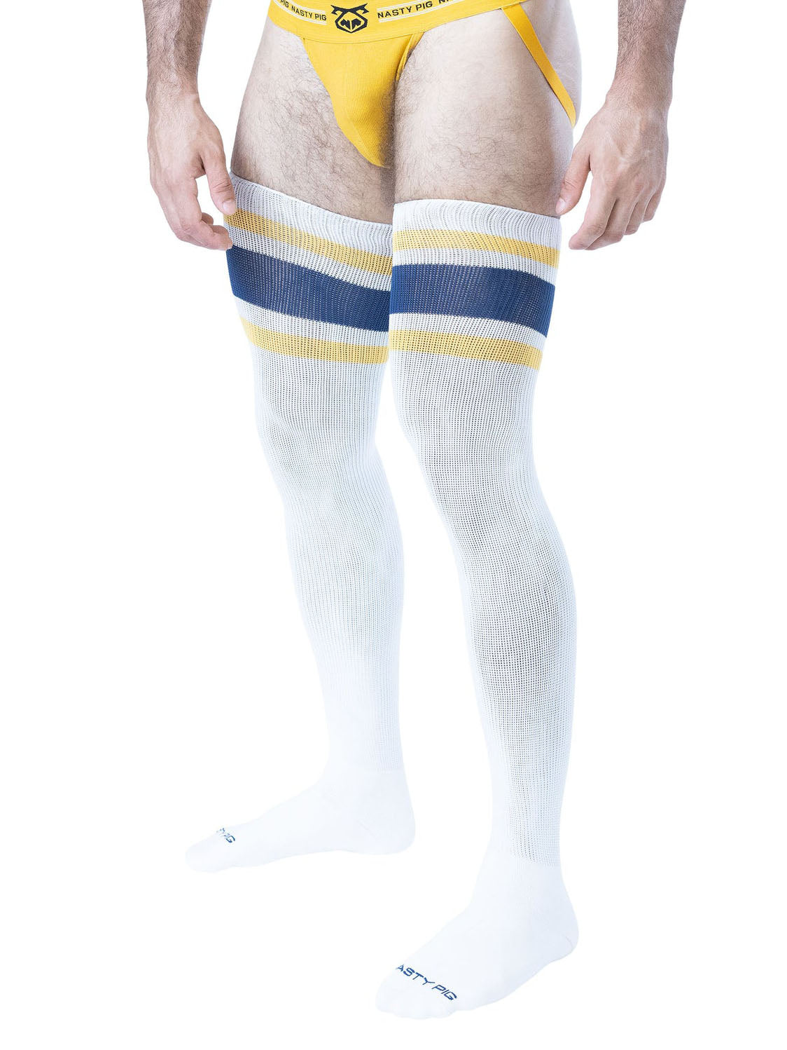 Nasty Pig Thigh High Sock White Cadet Blue Goldenrod - Fullkit.com