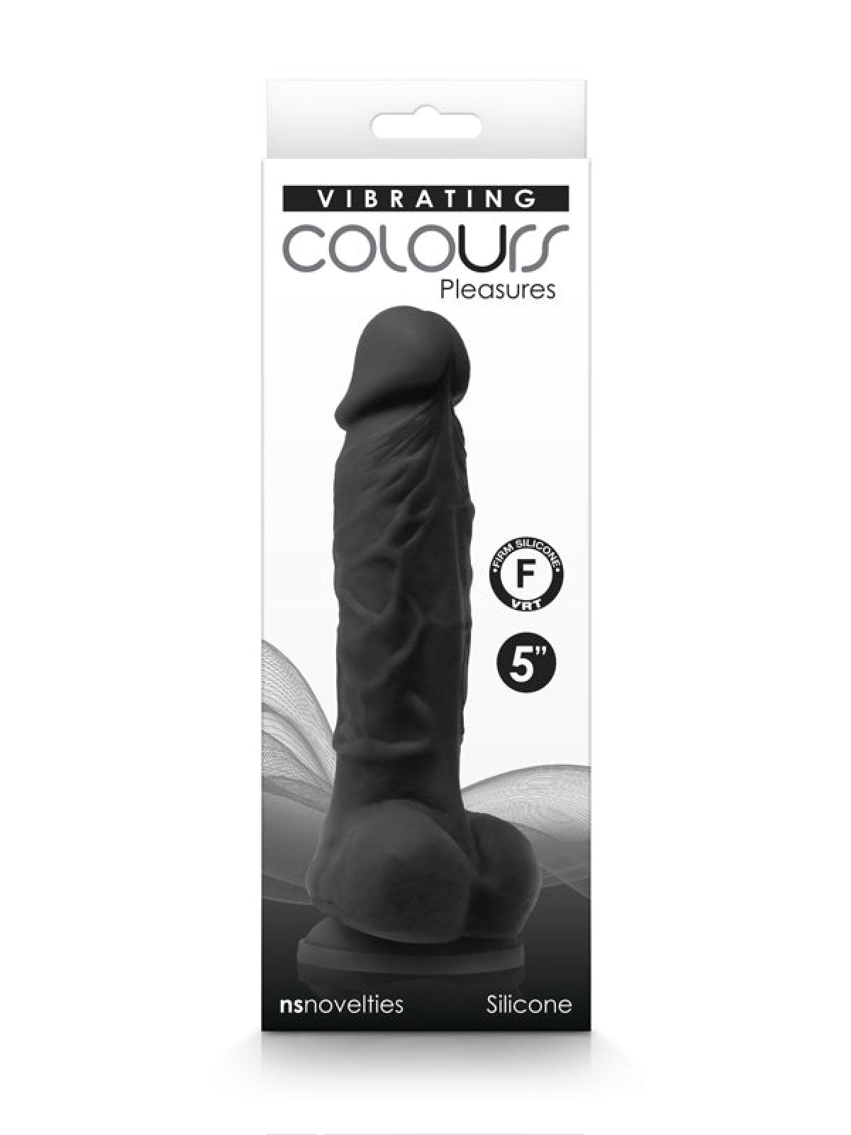 Pleasures Vibrating 5" Dildo Black  - FullKit.com