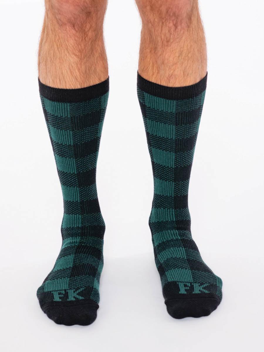 FK SPORT HIGH CALF PLAID SOCK GREEN - FullKit.com