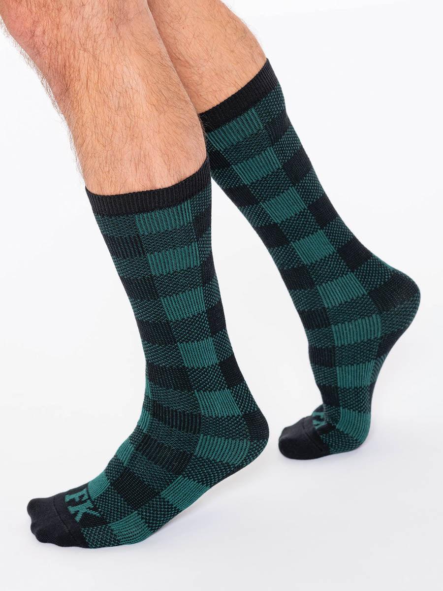 FK SPORT HIGH CALF PLAID SOCK GREEN - FullKit.com