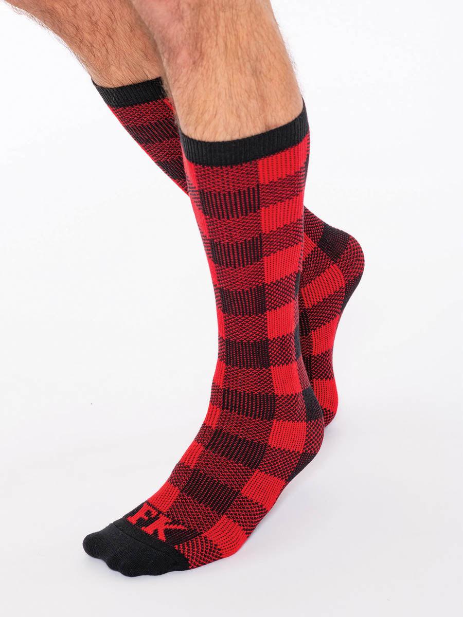 FK SPORT HIGH CALF PLAID SOCK RED - FullKit.com