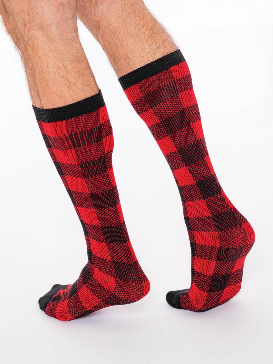 FK SPORT HIGH CALF PLAID SOCK RED - FullKit.com