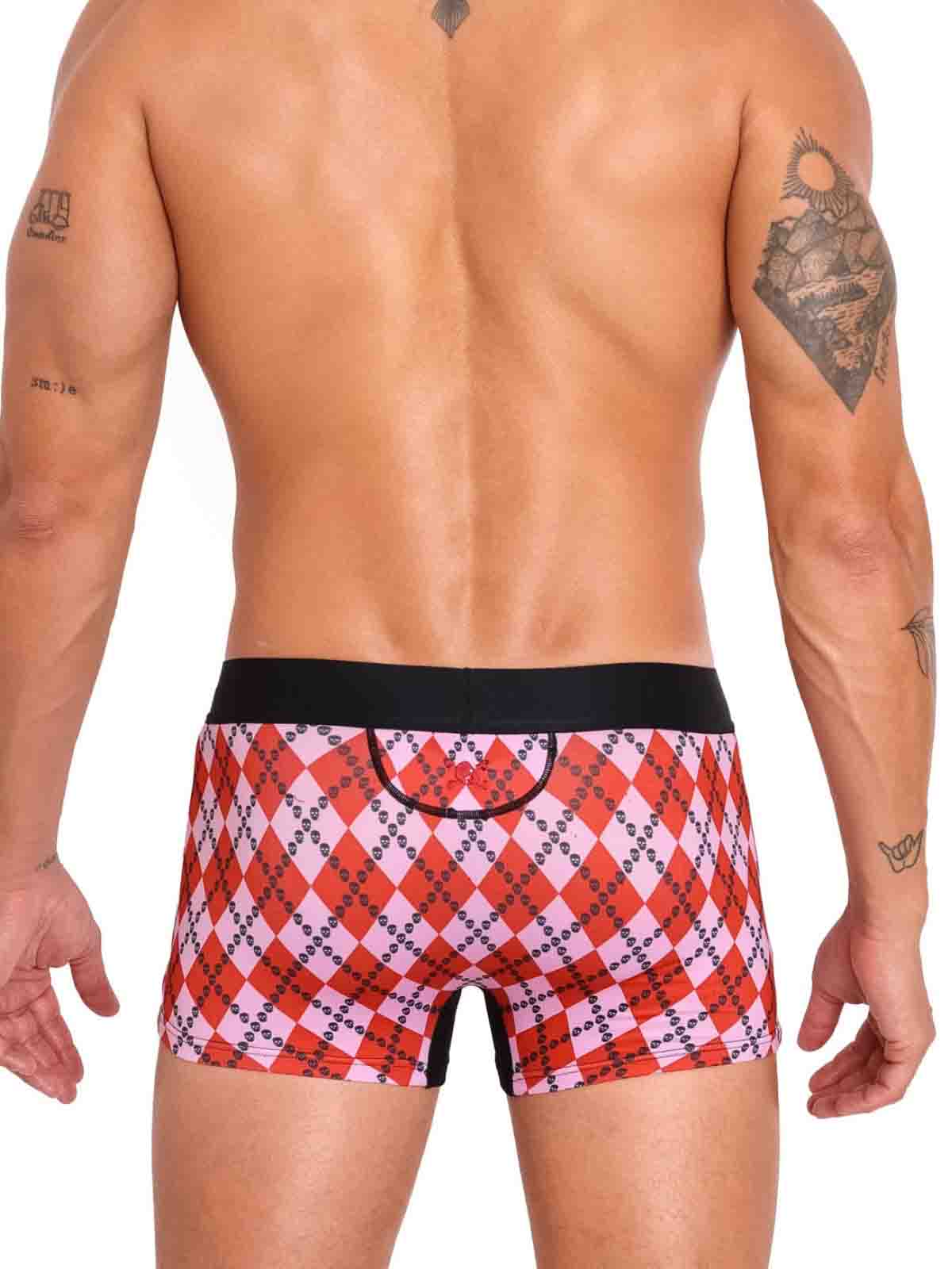 SKULL AND BONES SKULL ARGYLE RED TRUNK  - FullKit.com