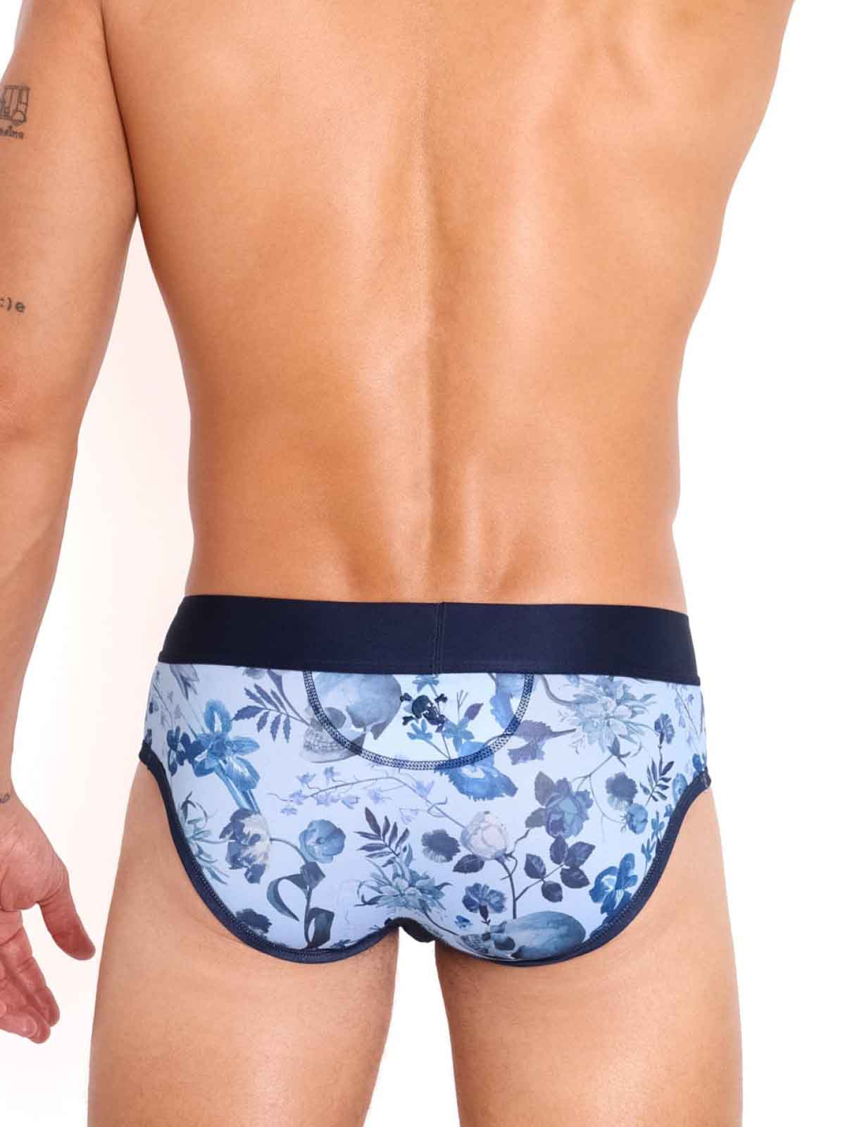 SKULL AND BONES HAND PAINTED DUTCH FLORAL BRIEF SKY - FullKit.com