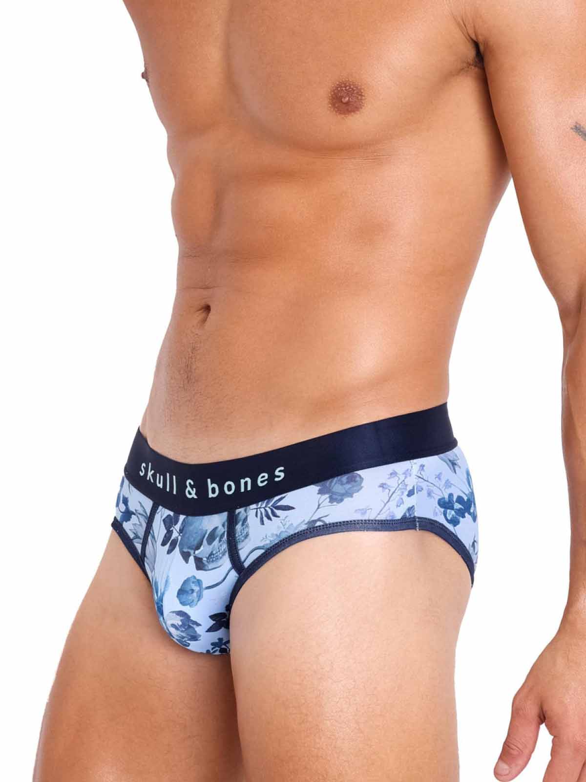 SKULL AND BONES HAND PAINTED DUTCH FLORAL BRIEF SKY - FullKit.com