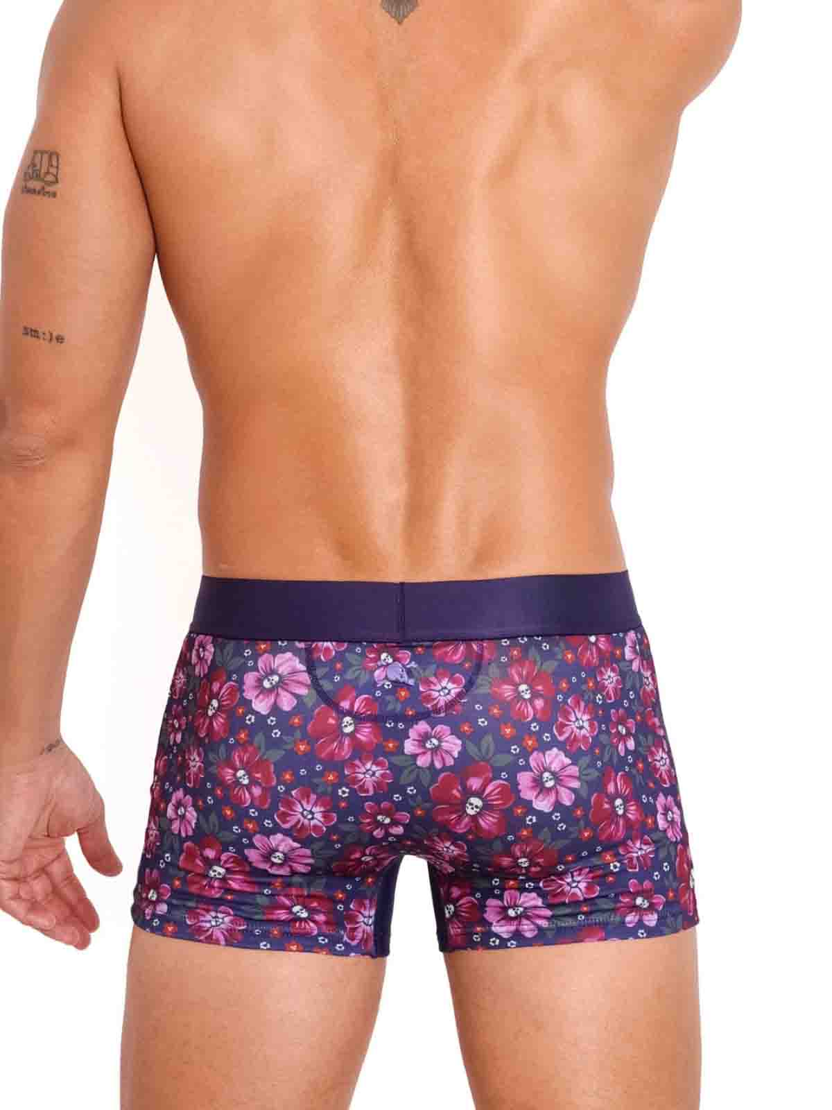 SKULL AND BONES MAROON FLORAL TRUNK  - FullKit.com