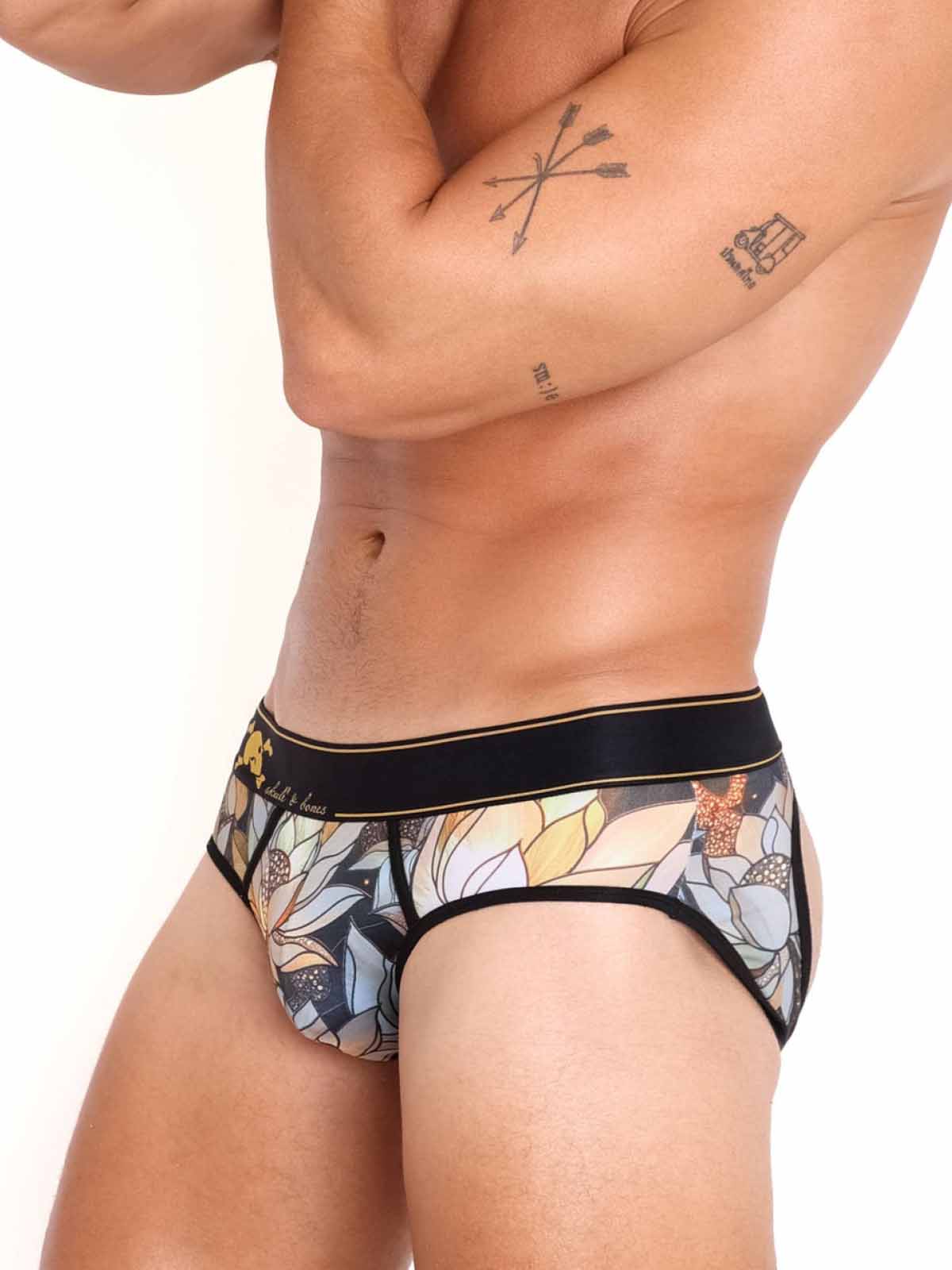 SKULL AND BONES STAINED GLASS LOTUS PEEK-A-BOO BRIEF  - FullKit.com