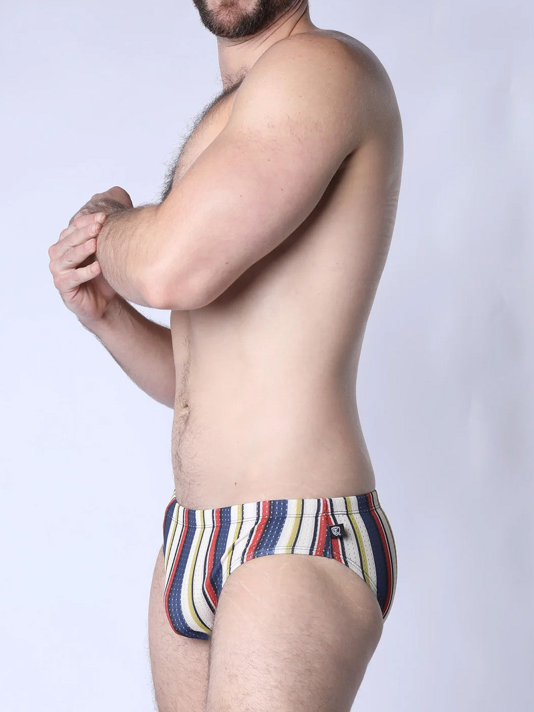 Timoteo Balboa Swim Brief Tan Stripes - Fullkit.com
