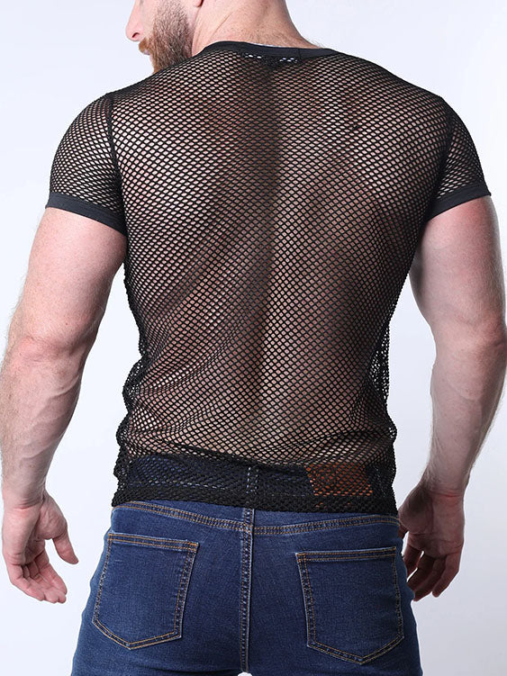 Timoteo Santorini Mesh T-Shirt Black - Fullkit.com