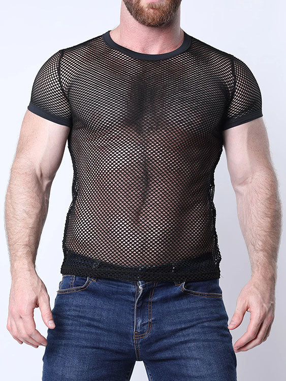Timoteo Santorini Mesh T-Shirt Black - Fullkit.com