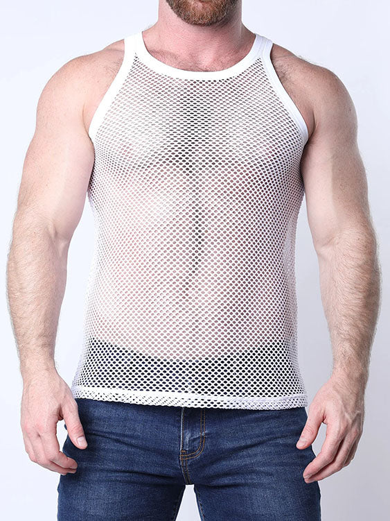 Timoteo Santorini Mesh Tank White - Fullkit.com