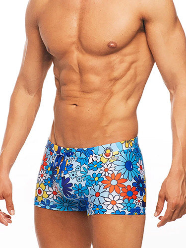 Tribe Swim Trunk Botanical Blue Orange - fullkit.com