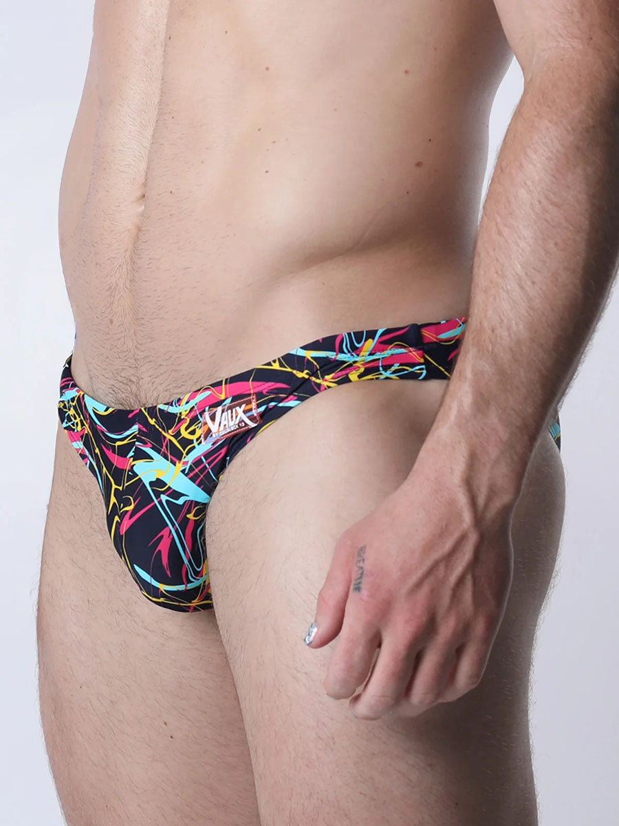 VAUX PULSE SWIM BRIEF BLACK MULTI COLOR - FULLKIT.COM