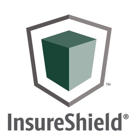 Logo of InsureShield Shipping Insurance by UPS Capital Insurance Agency, Inc. featuring a stylized shield and cube design.
