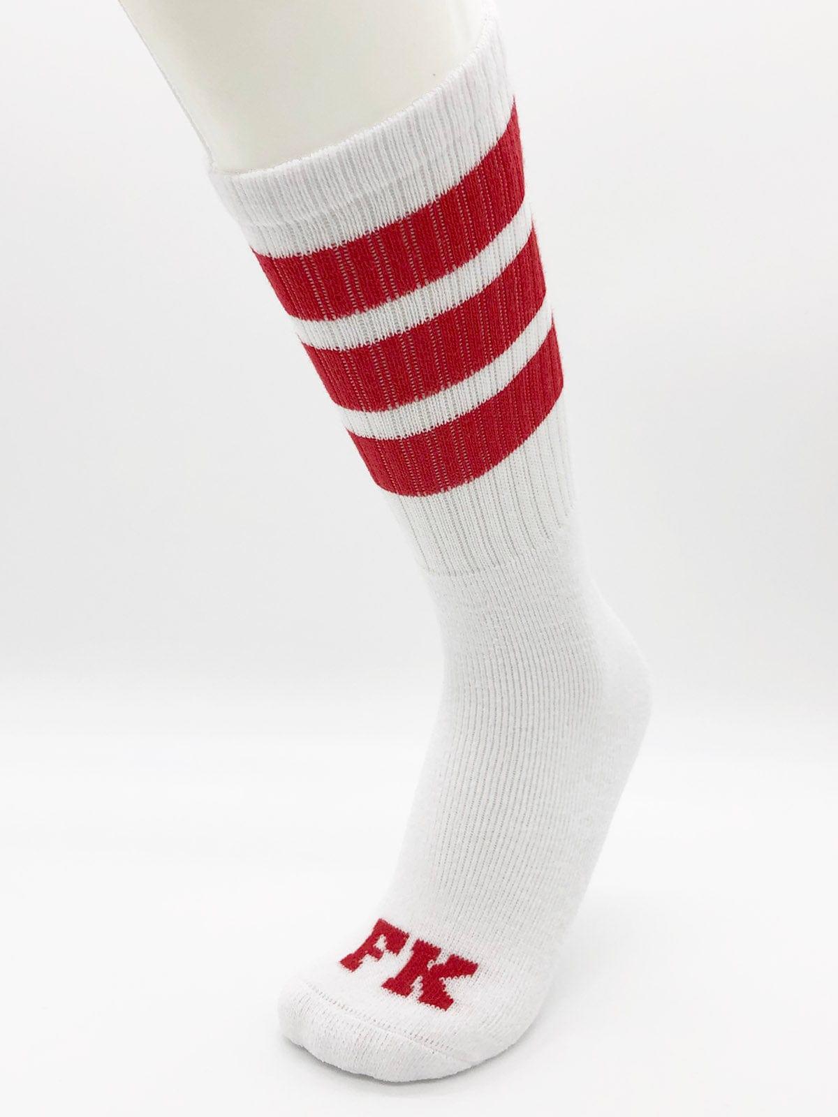 FK SPORT WHITE HIGH CALF TUBE SOCK RED - FullKit.com
