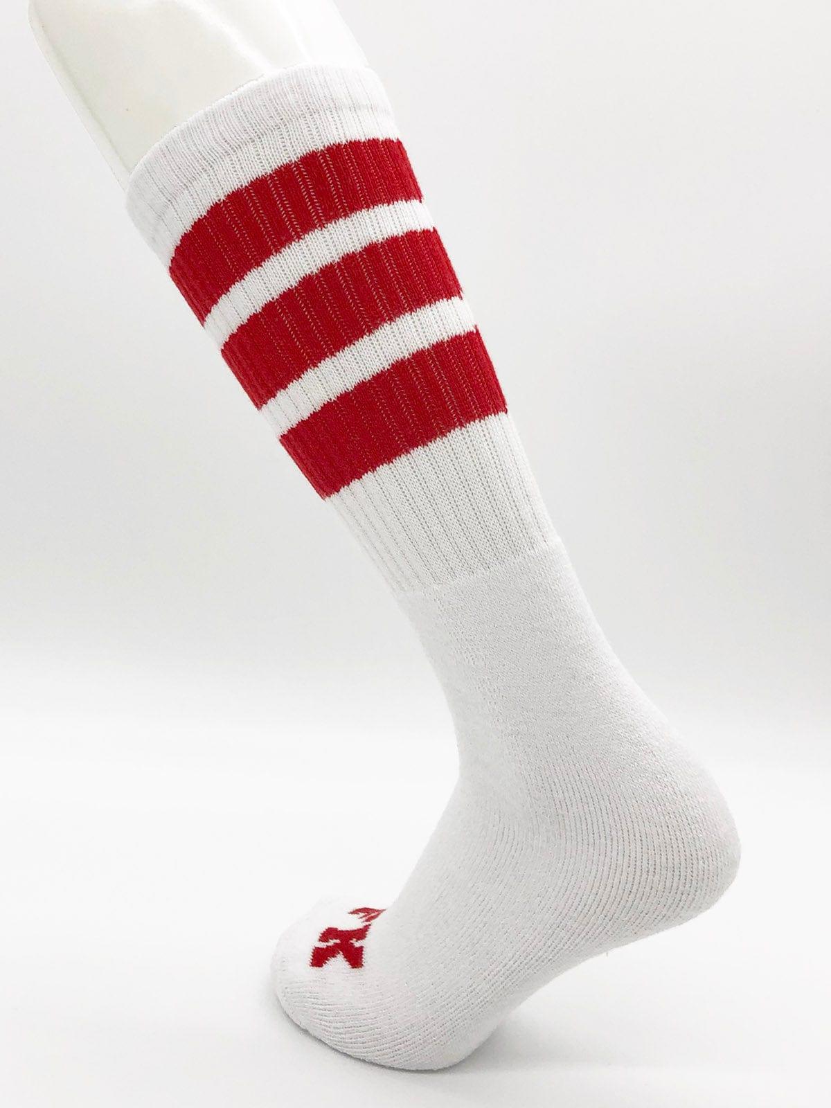 FK SPORT WHITE HIGH CALF TUBE SOCK RED - FullKit.com