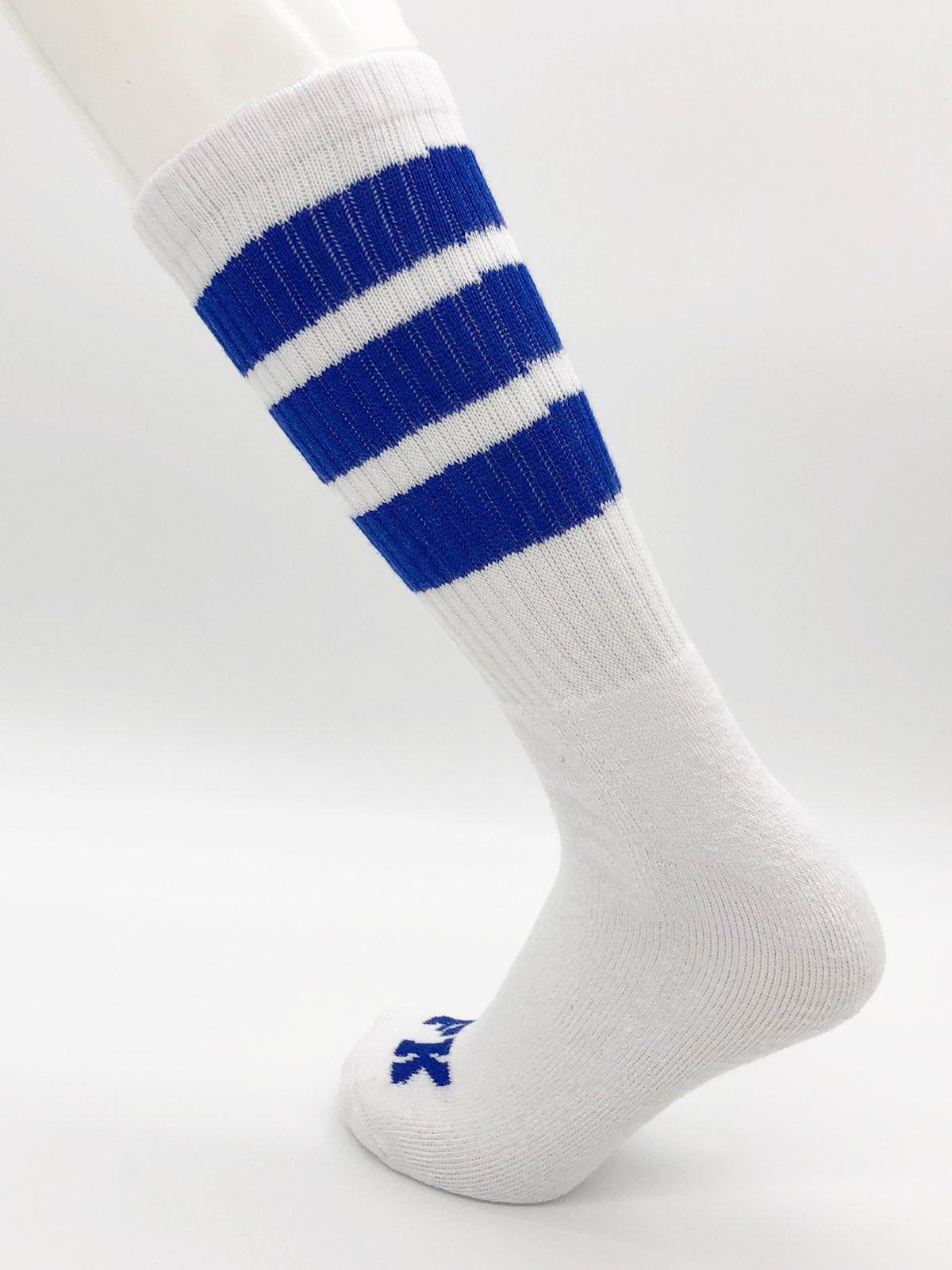FK SPORT WHITE HIGH CALF TUBE SOCK BLUE - FullKit.com