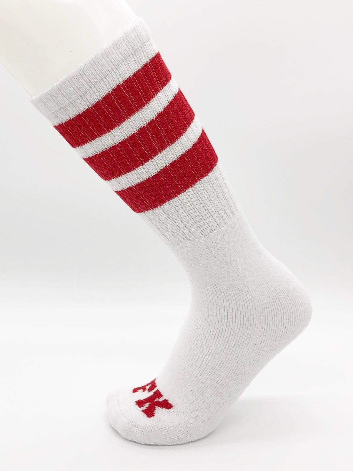 FK SPORT WHITE HIGH CALF TUBE SOCK RED - FullKit.com