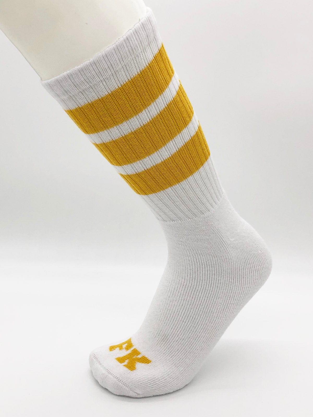 FK SPORT WHITE HIGH CALF TUBE SOCK GOLD - FullKit.com