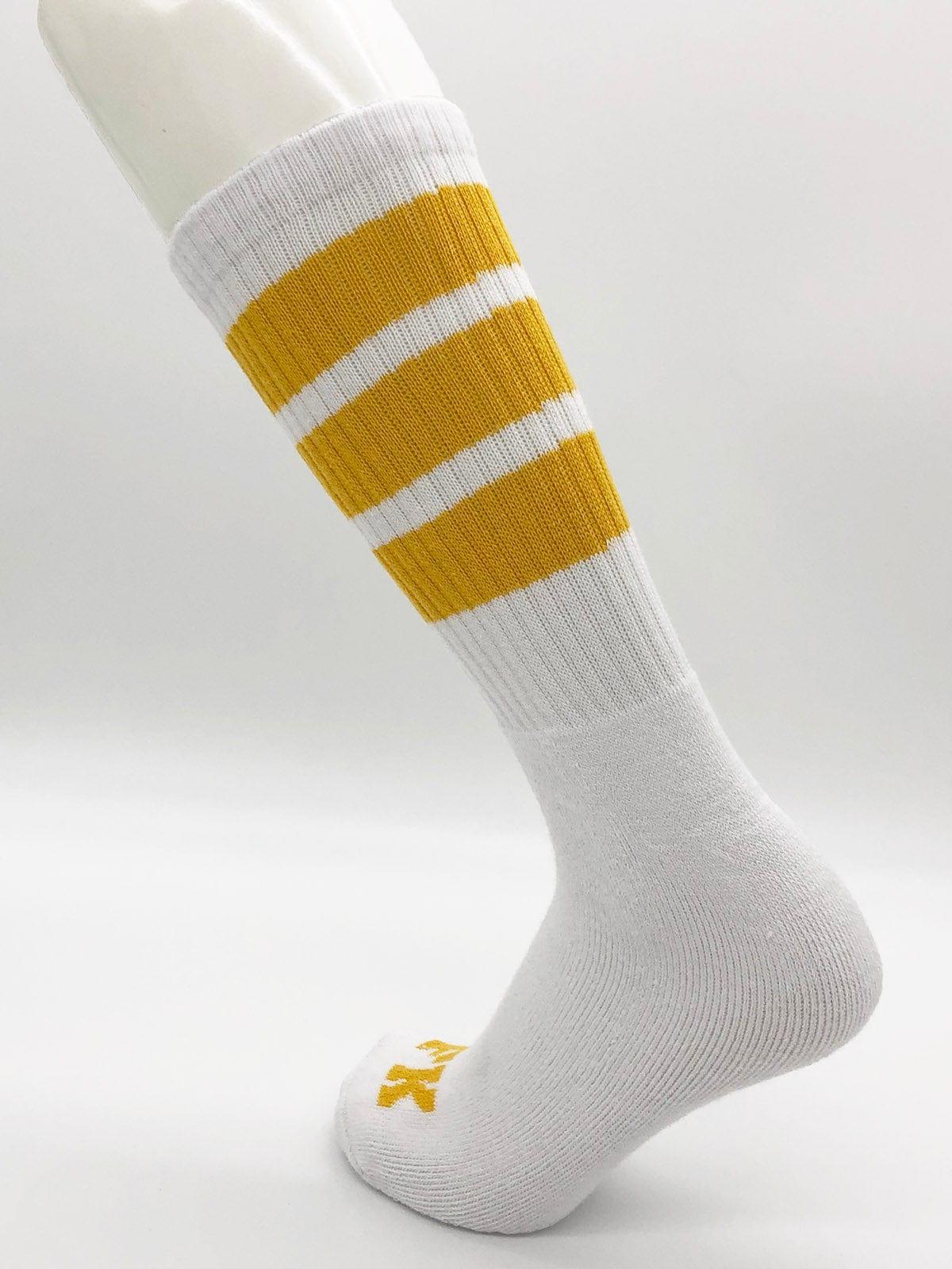 FK SPORT WHITE HIGH CALF TUBE SOCK GOLD - FullKit.com